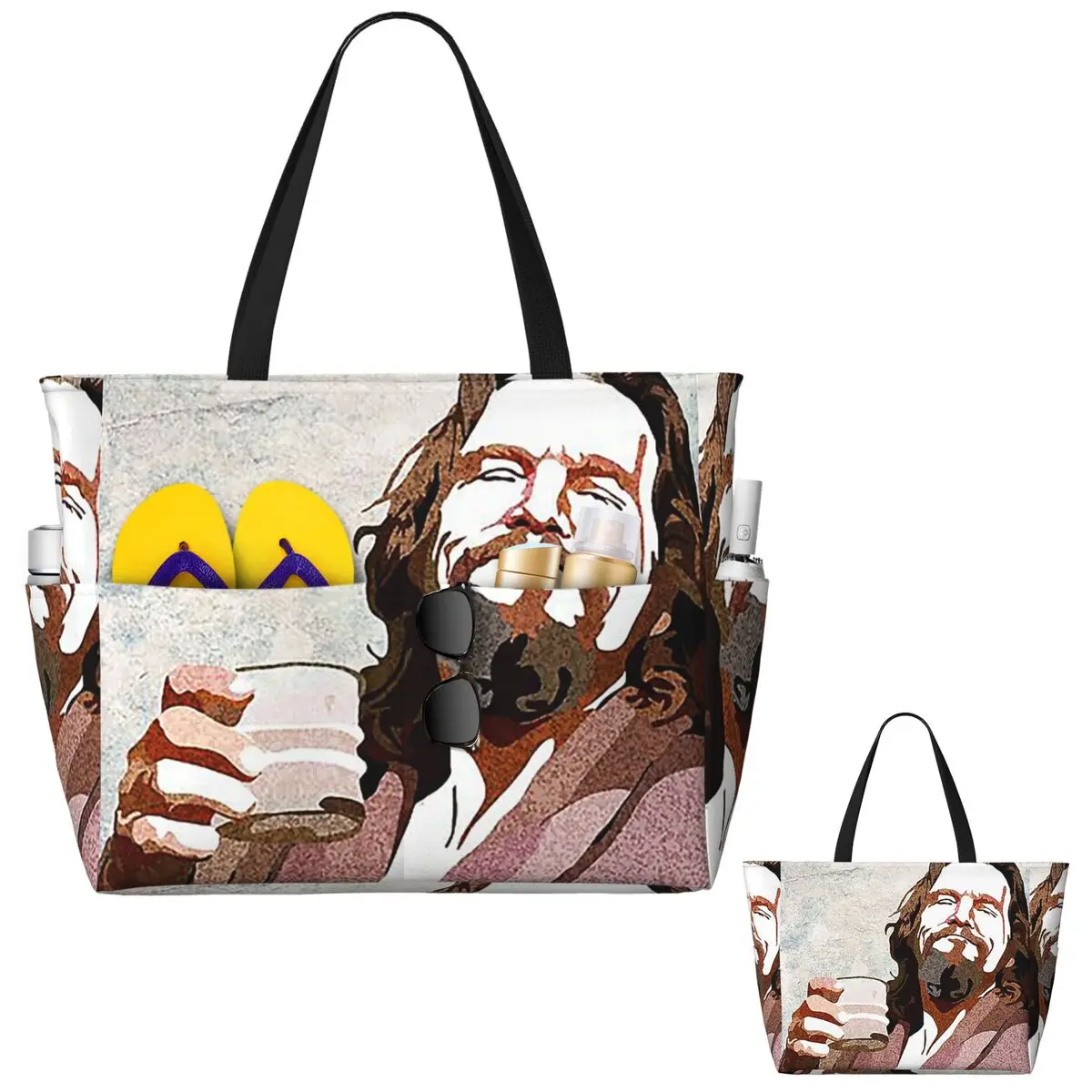 Yoga Fitness Dude - Bolsa grande Lebowski Dude Portrai Beach
