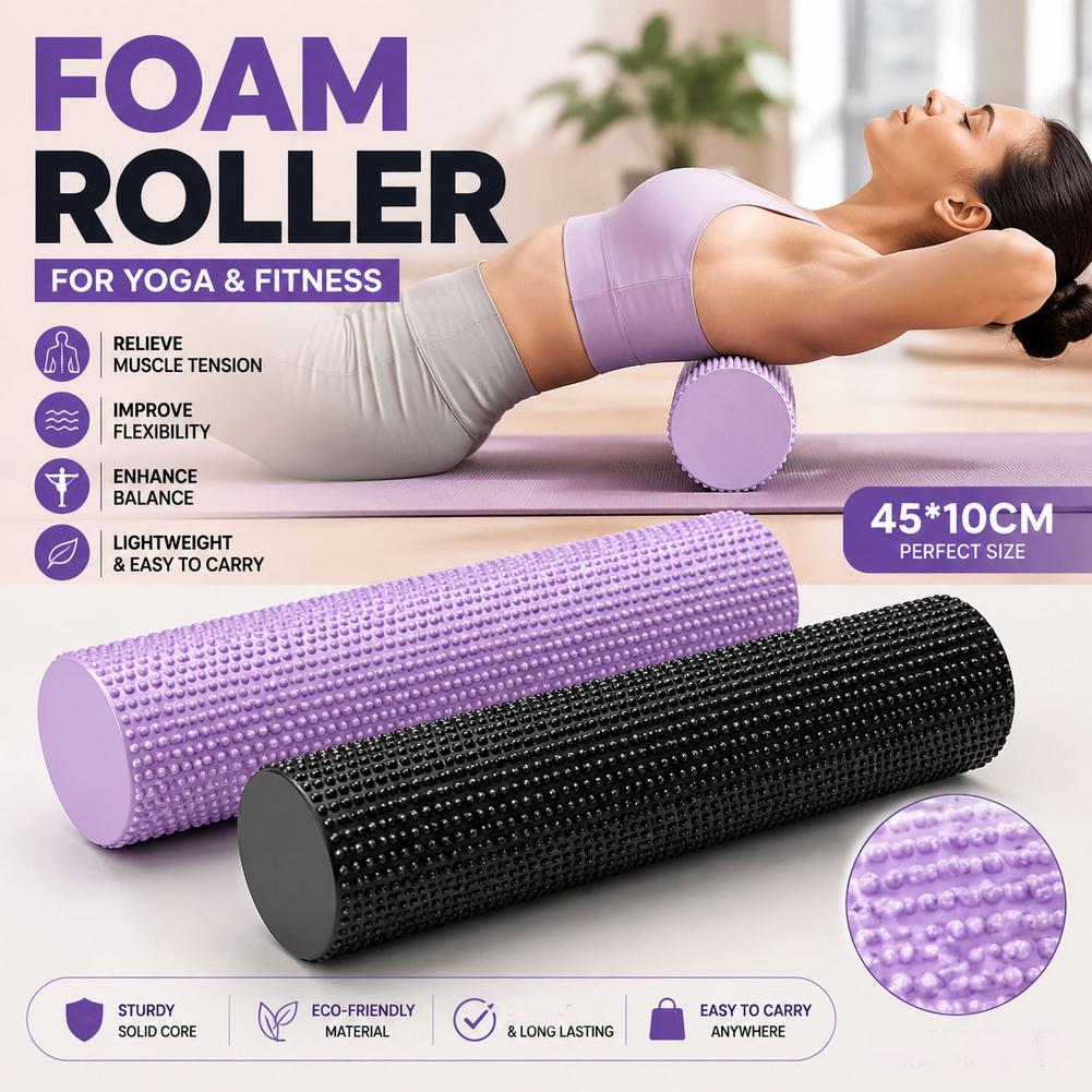 Yoga Fitness Roller - Rolo de Espuma para Massagem Fitness