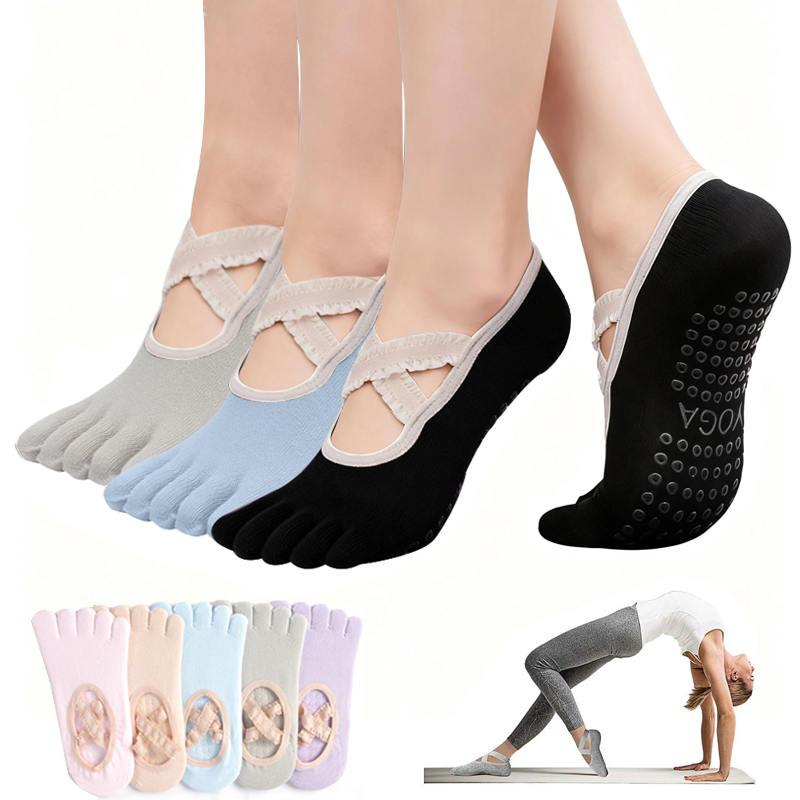 Fitness Yoga Pilates - Meias de Pilates Antiderrapantes para Mulheres