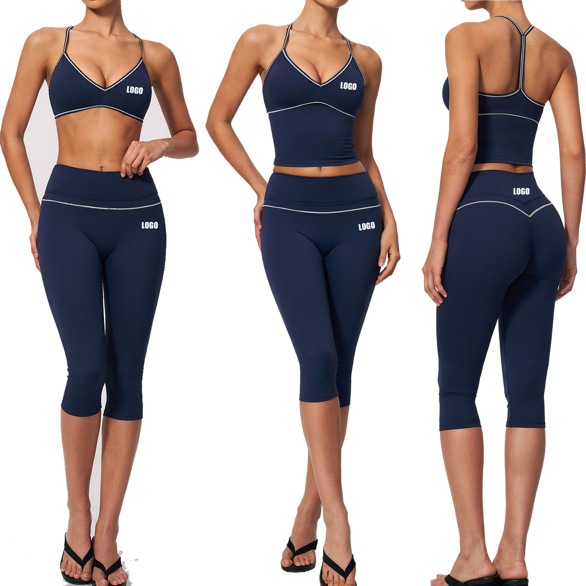 Yoga Fitness Logo Design - Conjunto de duas peças feminino com