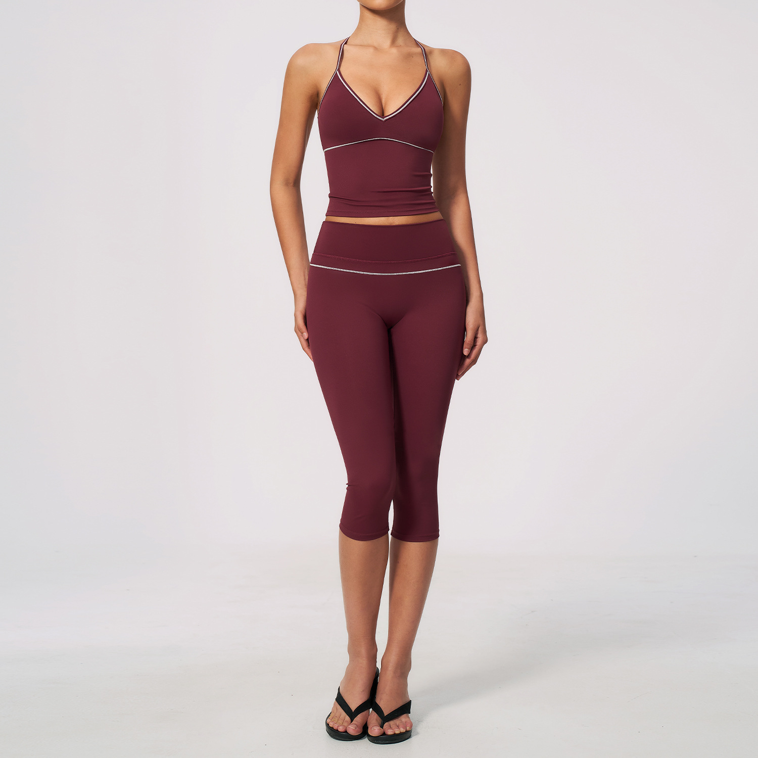 Conjunto de duas peças feminin - Yoga Fitness Logo Design avaliação e preço
