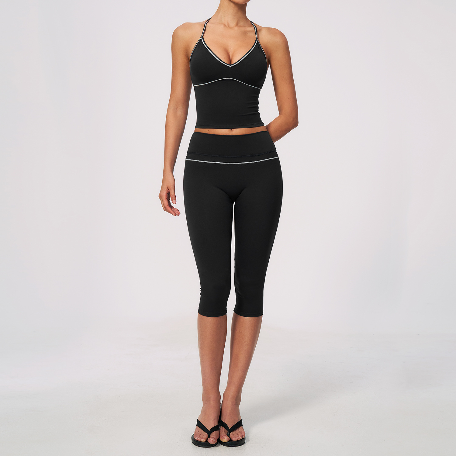 Conjunto de duas peças feminin - Yoga Fitness Logo Design avaliação e preço