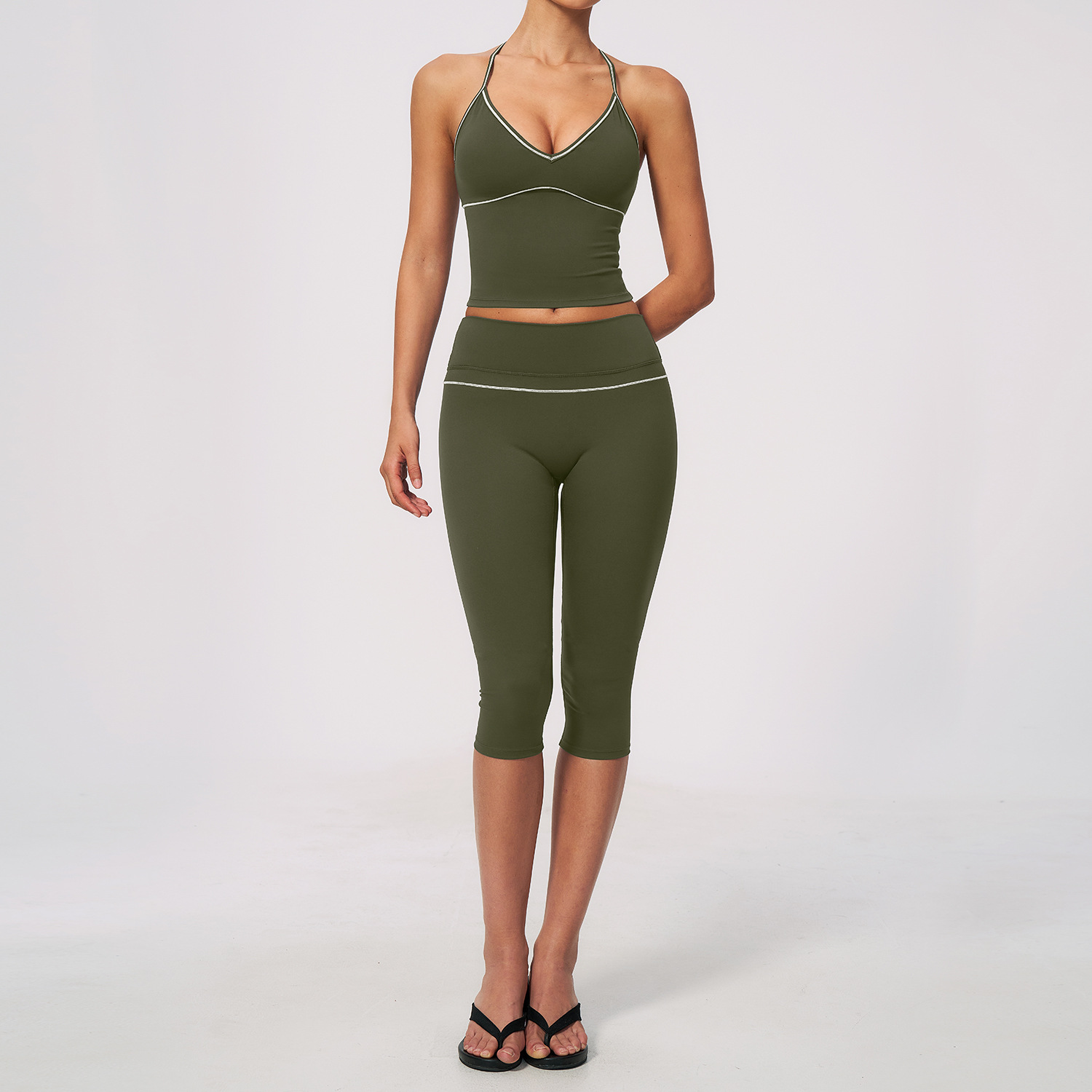 Conjunto de duas peças feminin - Yoga Fitness Logo Design avaliação e preço