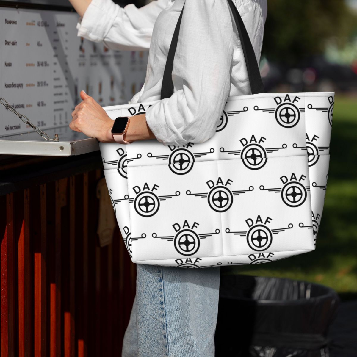 Bolsa tote de praia com design - Yoga Fitness Logo Design avaliação e preço
